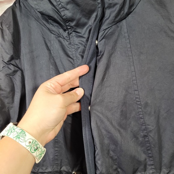Zara Navy Blue Zip & Button Front Windbreaker Jacket - Picture 8 of 16